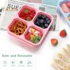 4 шт. ланч-бокс для детей, многоразовые контейнеры для закусок с 4 отделениями, коробка для бенто для школьных работ, путешествий