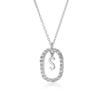  Sterling Color Gold Tone 26 Letters Z Alphabet Initial Long Chain Necklaces Ovals High End Jewelry Crystal Stone Cubic Zircon ChokerLuxury
