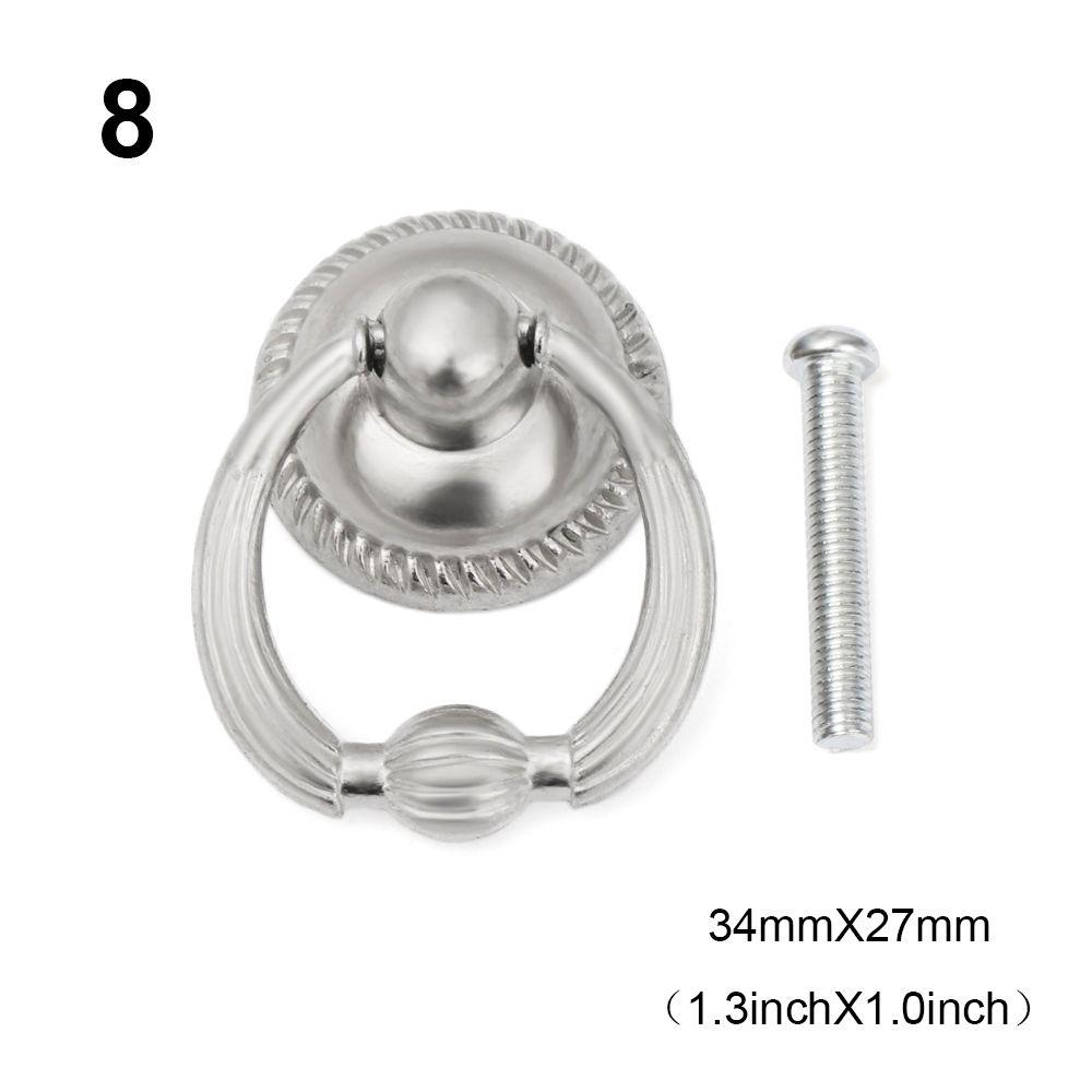 Ring Pattern European Style Retro Furniture Knobs Single Hole Bronze Handles Wardrobe Pulls