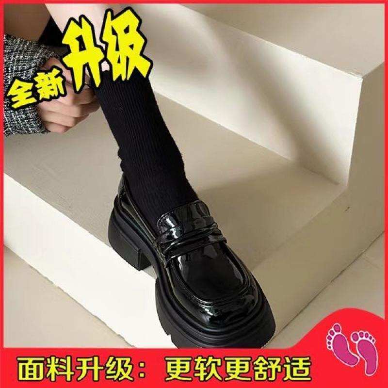 Лоферы на платформе, женская зимняя обувь, однопедальная женская обувь, универсальные маленькие кожаные туфли в британском стиле