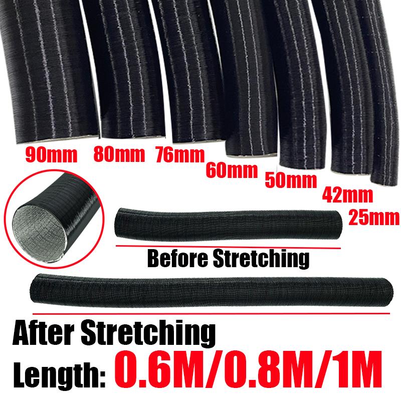 25mm 42mm 60mm 50mm 75mm 90mm Diameter Air Diesel Parking Heater Duct Pipe Tube Hose 0.6/0.8/1M Length For Webasto Eberspacher