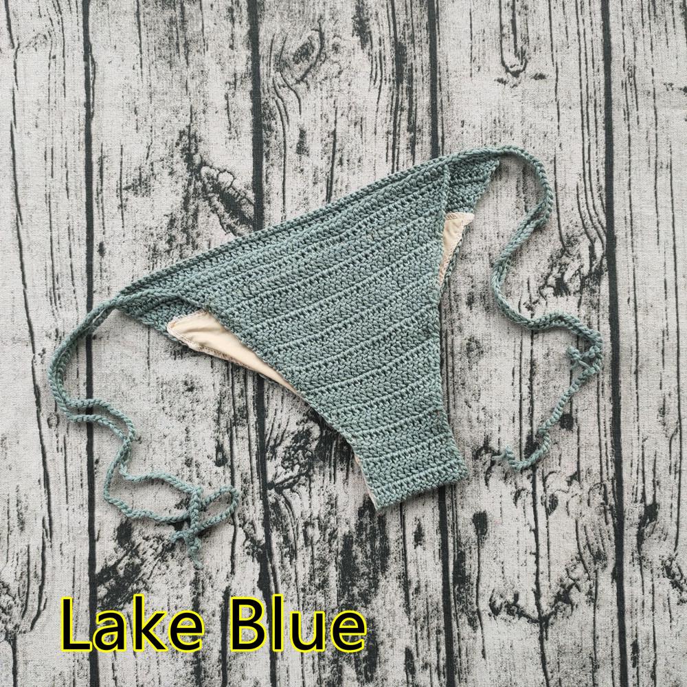 Handmade Crochet Tie-Up Bikini Shorts with Lining