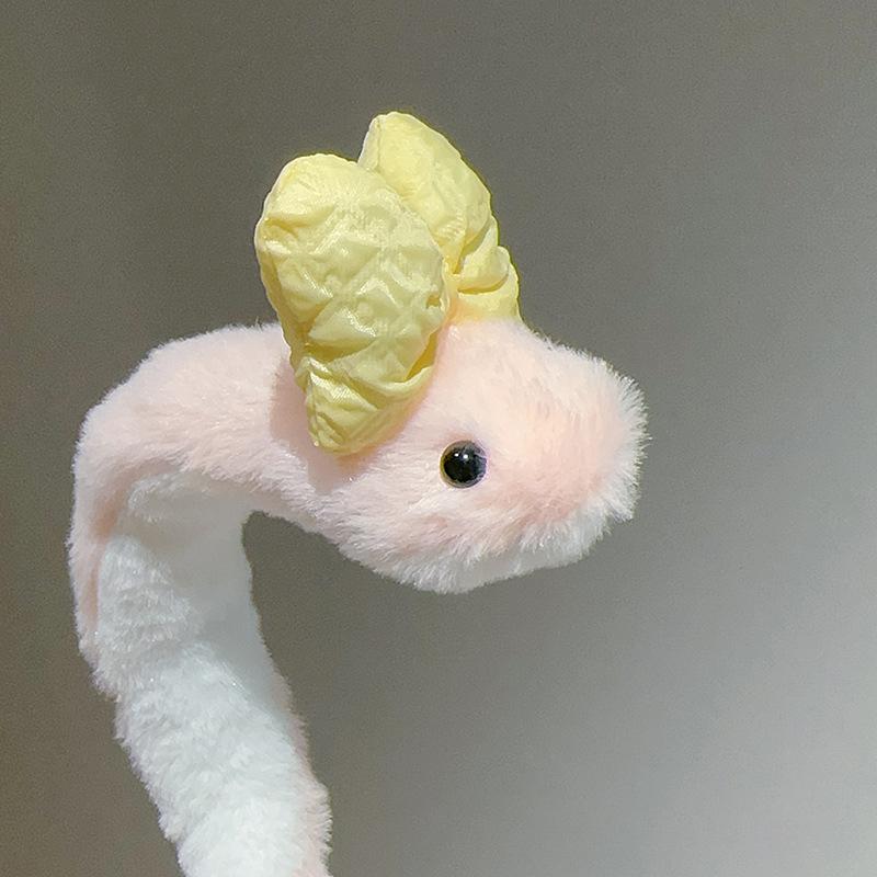 Мультяшная маленькая змея, плюшевая, хлопающая, круглая, аниме-игрушки, кавайные, мягкие куклы, забавная, креативная, змея, кукла, подарок на день рождения для детей