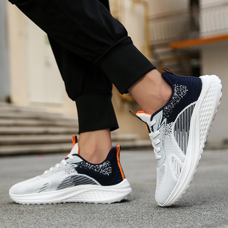 Модная мужская обувь для бега Летняя сетчатая обувь для активного отдыха и пешего туризма Мягкая подошва Легкая Тренировочная Дышащая Повседневная обувь для пробежек Tenis Masculino
