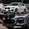 Комплект переднего бампера для BMW X3 G01 (2017-2021) - Черный АБС, 4-детальный маленький корпус