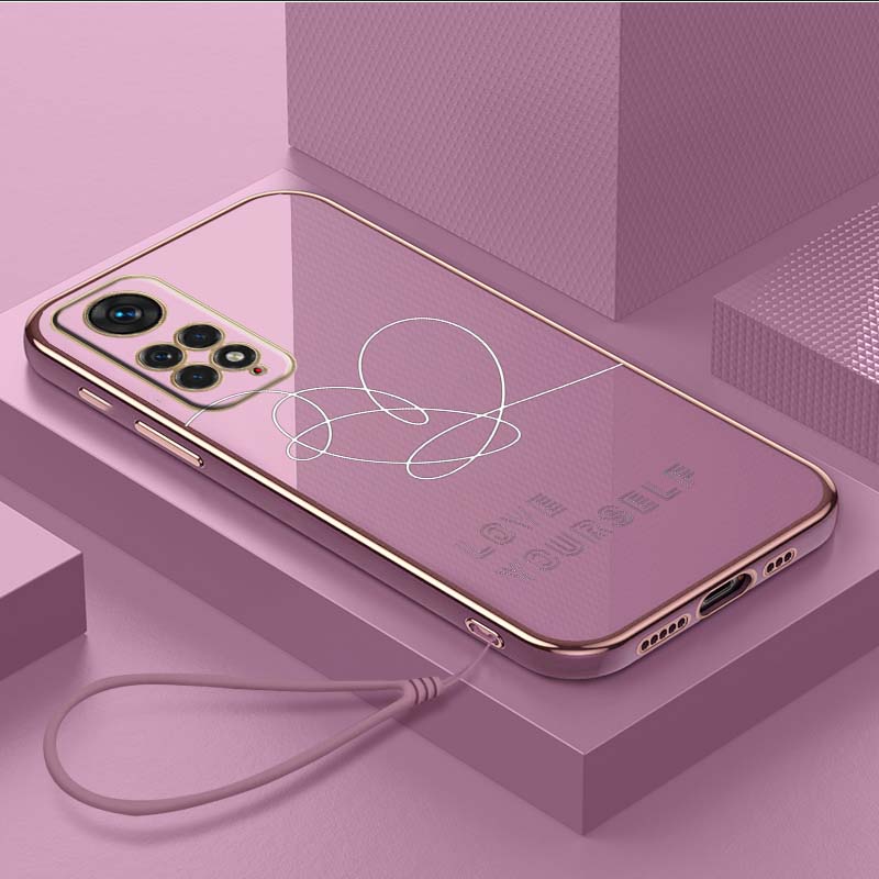 Роскошный чехол для телефона из ТПУ с ремешком для Xiaomi Poco F4 F5 M4 M5 X3 X4 X5 13T Redmi Note 10S 11S 10C 13C чехлы A11 Love Yourself Цветочный чехол