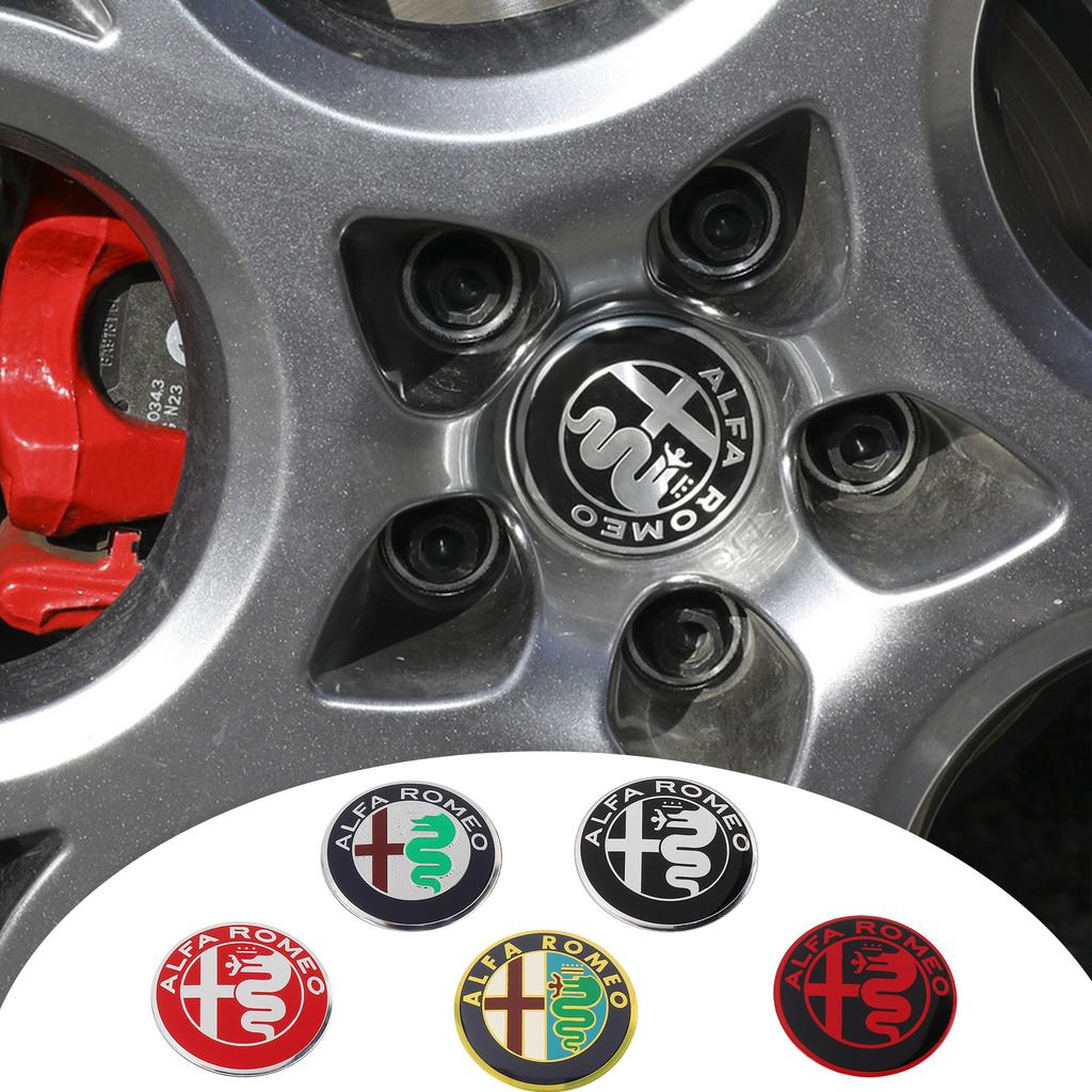 4PCS 56MM Car Wheel Center Hub Caps Stickers Auto Exterior Accessories For Alfa Romeo Giulia Stelvio Giulietta 156  Mito Brer