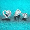 D Color 4mm Certified Heart Moissanite Stud Earrings for Women Classic Christmas Gift S925 Sterling Silver Ear Studs GRA