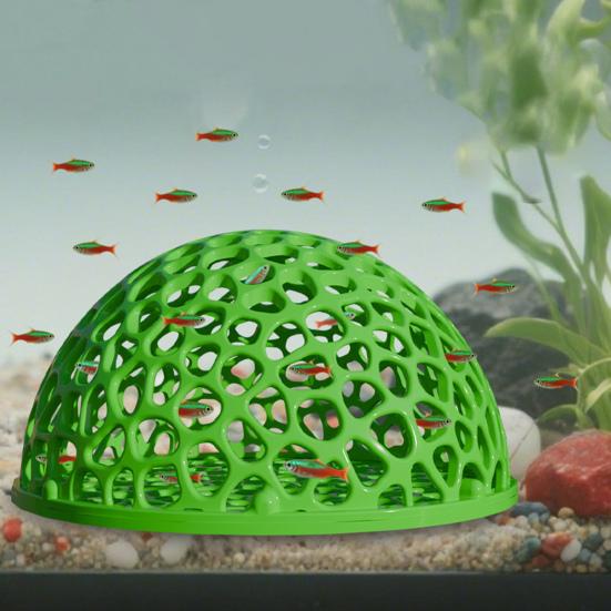 Aquarium Hideout Cave Shelter Fish Tank Decoration Hollow Hemispherical Hideout for Small Fish Shrimp Breeding Resting Playing