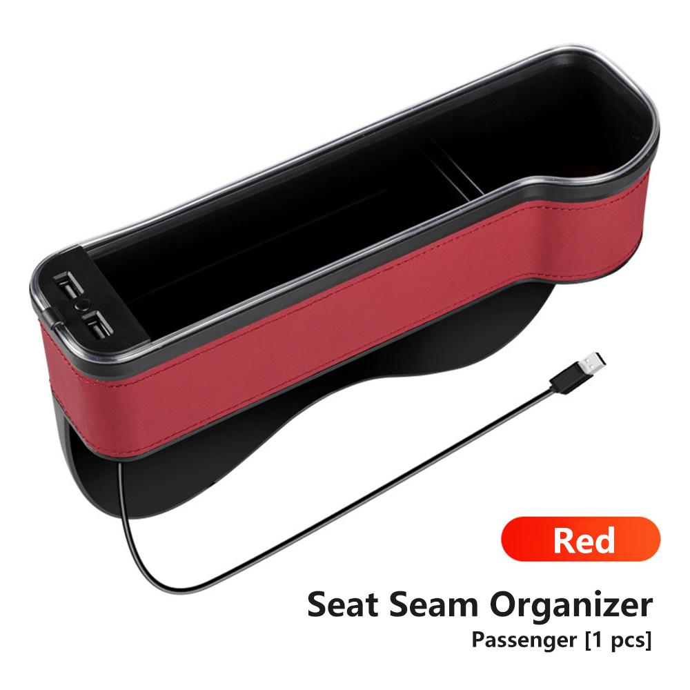 Car Gap Storage Box New RGB с USB Smart Fast Charger Car Seat Seat Seat Storage Sandwich Storage Box Charger Universal Model