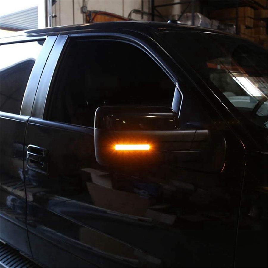 LED Side Mirror Light Turn Signal Smoke Lens Reflector Fit For Ford 09-14 F150