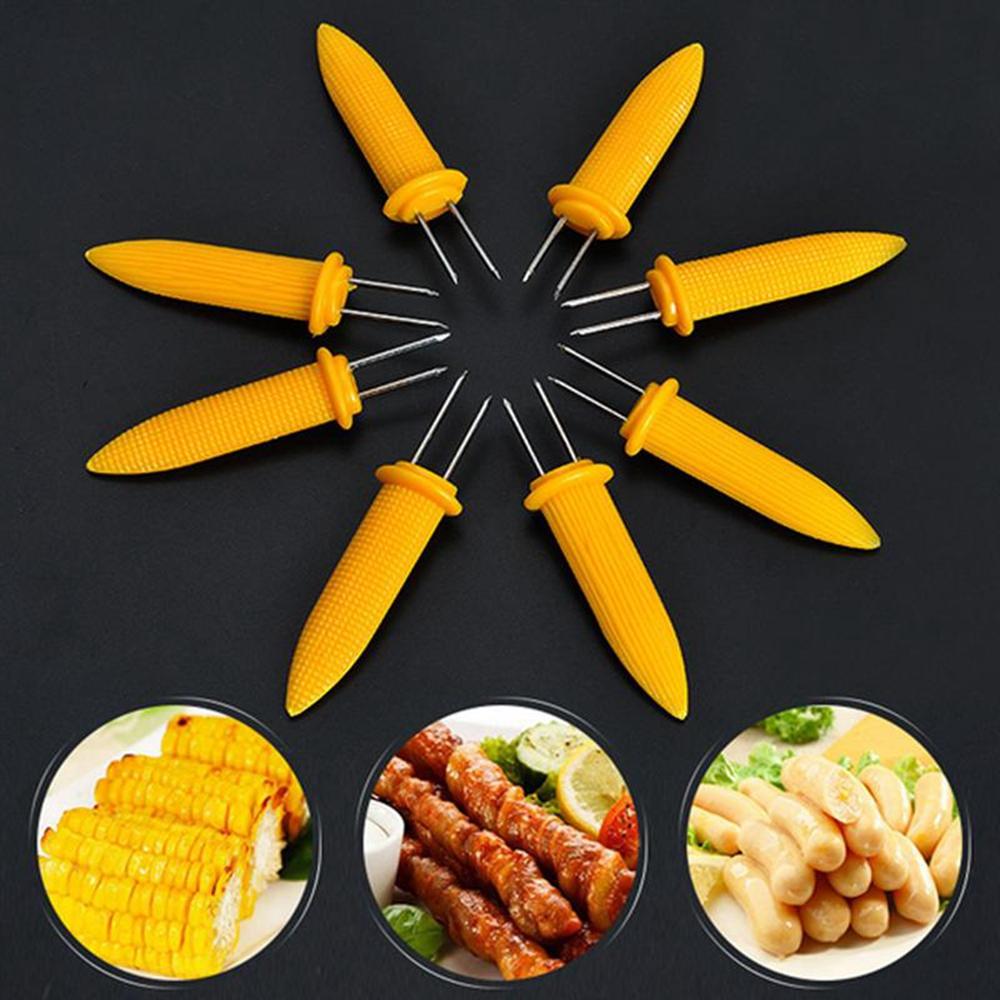 Forks Sweetcorn Home Corn On the Cob Dessert Grilling Fork BBQ Prong Set Corn Skewer Corn Holder