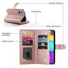 DF-011 For iPhone 16 Case Anti-Drop Leather Wallet Phone Cover with Long / Short Straps