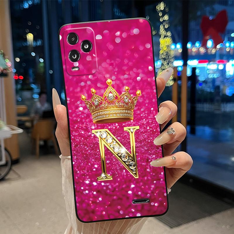 Crown Initial Letter Black Case For BLU View 5 Pro Protective Soft Silicone Shockproof Casing For BLU View 5 Pro Back Cover