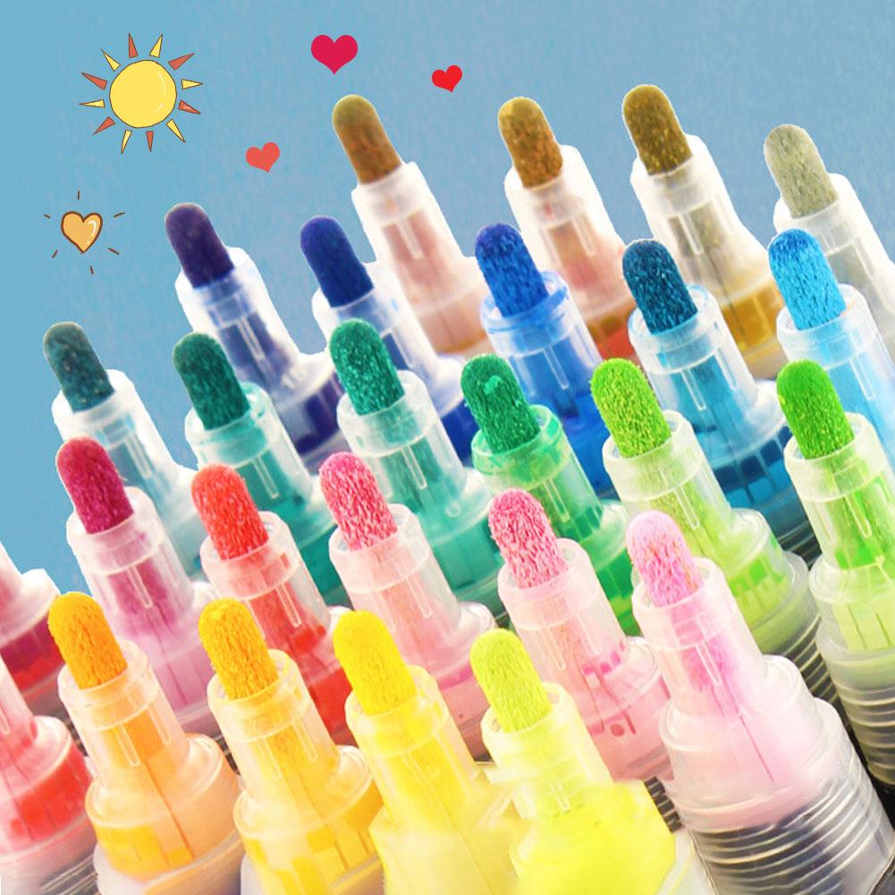 Яркий набор акриловых маркеров с двойным наконечником и двойными кистями для искусства и DIY-проектов