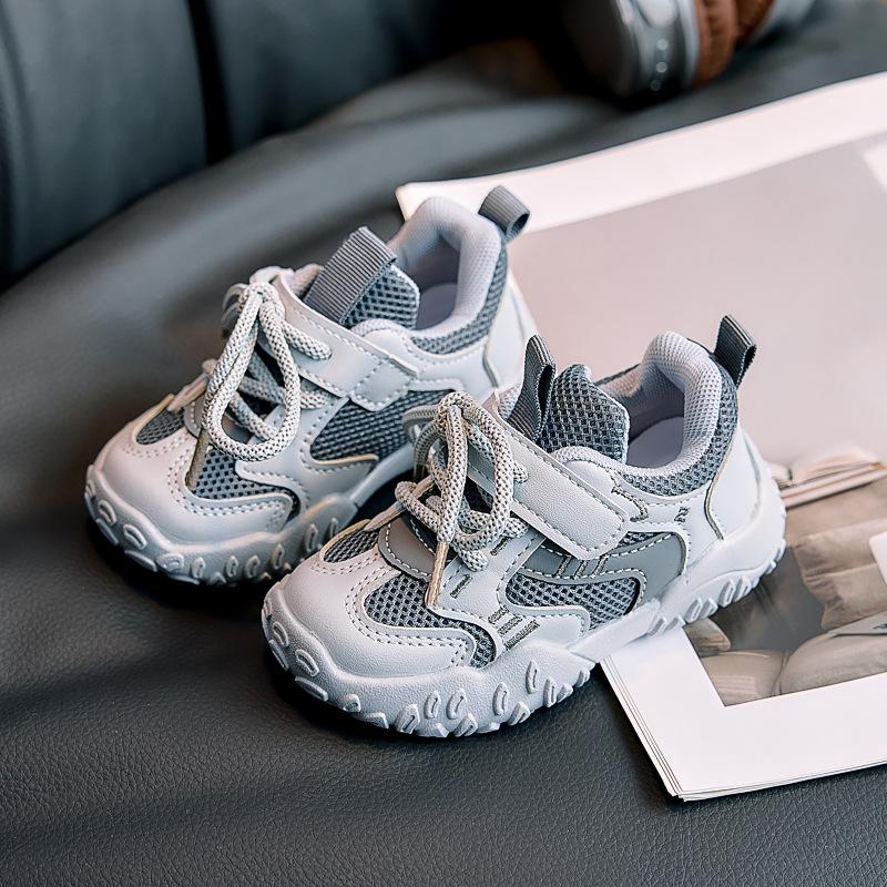 2025 Autumn New Mesh Breathable Children's Sports Shoes Boys and Girls Baby Sports Shoes Breathable Dad Shoes Tide