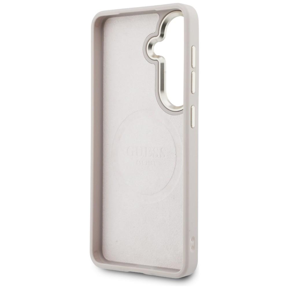 Zestaw Etui + Smycz Guess 4G Big         Rhinestone Triangle Strap Magsafe Do Samsung Galaxy S26 Różowy