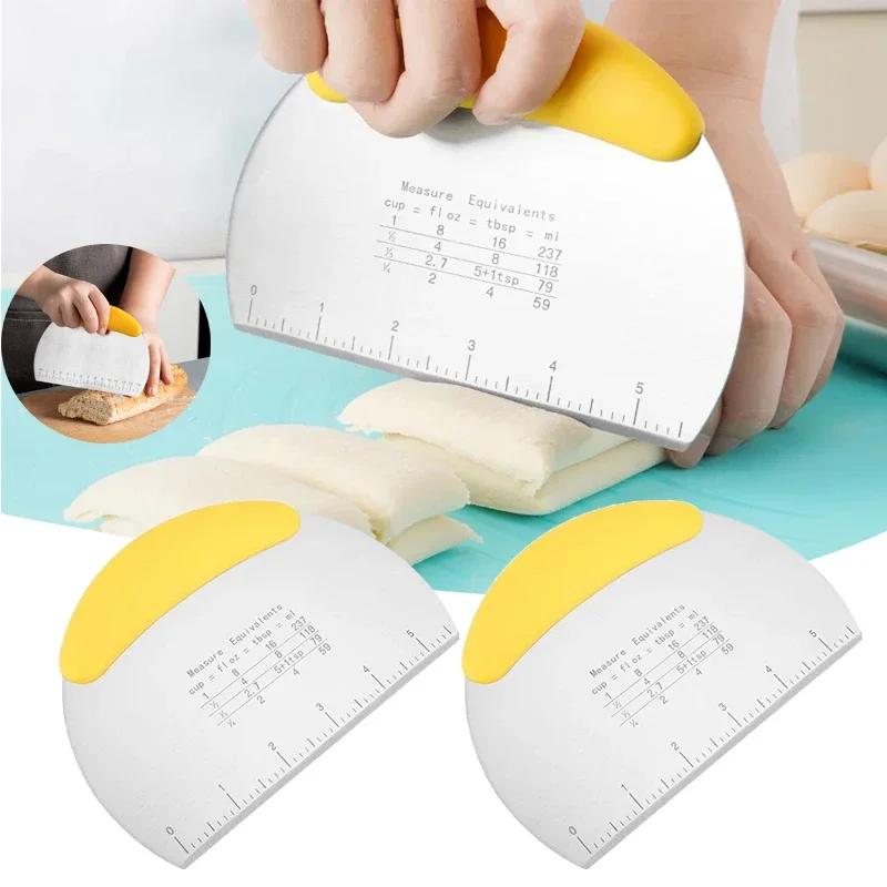 Скребок из нержавеющей стали для выпечки тортов, резак для муки, теста, молока, сахара, нож для соскабливания крема, кухонные принадлежности для выпечки