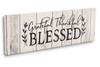 Inkdotpot Stretched Canvas Quotes Wall Art Decor-Grateful Thankful Blessed Wall Decor- 8 x 24 Rustic Wall Art Sign