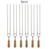 New 6pcs Stainless Steel U-Shaped Barbecue Brazing Fork Needle Grilling Skewers BBQ Tools