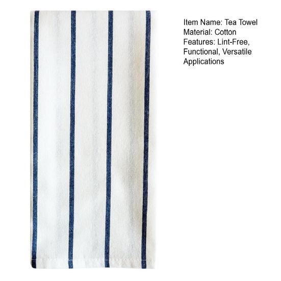 Кухонное полотенце для посуды Впитывающее Быстросохнущее Чайное полотенце Синее в клетку в полоску Безворсовое Многоразовое Салфетка для вытирания для посуды Стеклянной посуды Кухонной утвари