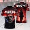 Новая футболка с 3D-принтом Resident Evil для мужчин и женщин, модные летние повседневные винтажные топы с коротким рукавом, детская одежда