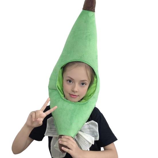 Фото-капюшон Яркий Цветной Фрукты Еда Форма Мягкий Плюшевый Головной Убор Отверстие для Лица Особенность Интернет-знаменитость Костюм Вечеринка Реквизит