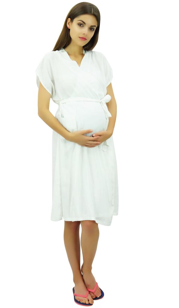 Bimba Maternity Robe Nursing Coverup With Side Shoulder Buttons Baby Shower