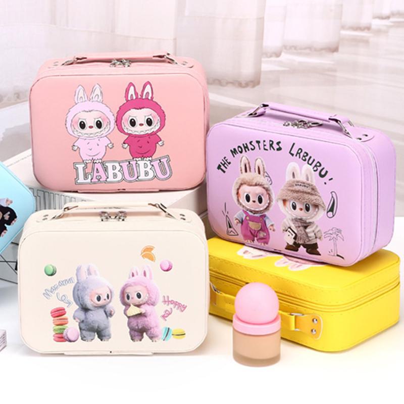 Милая мультяшная косметичка Labubu, многофункциональная ручная переносная сумка для хранения, маленькая квадратная сумка для подарков на день рождения детей