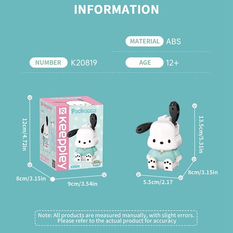 Sanrio Pochacco Конструктор Домашний Питомец Собака Сборка Кирпичиков Образовательные Игрушки для Детей Подарки на День Рождения Декор для Рабочего Стола