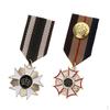 2 Pieces Stripe Fabric Medal Badge Men Women Cospaly Uniform Brooch Pin Costume Jewelry