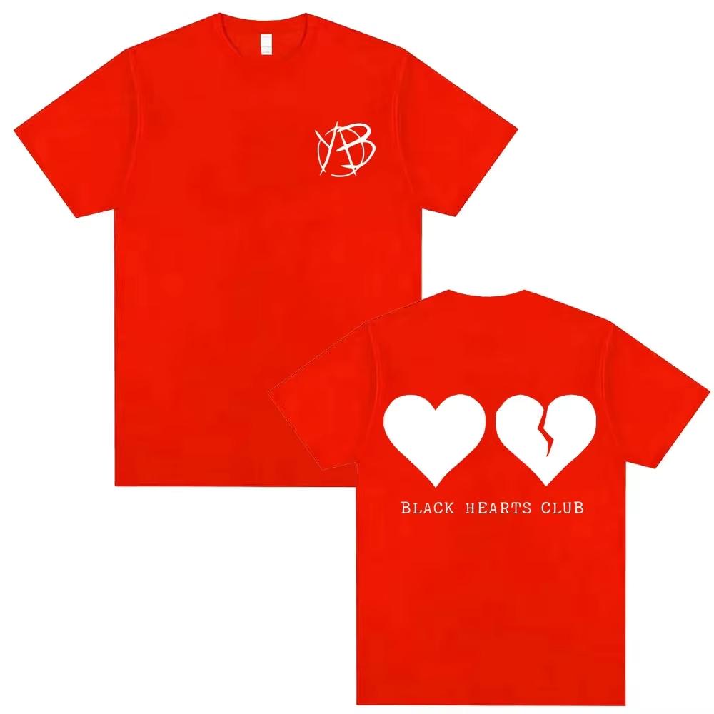 Singer Yungblud Black Hearts Club Tshirt Unisex Women Rock Vintage Oversized Short Sleeve Top Male Pure Cotton Printed T Shirts