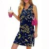 V-Neck Summer Casual Beach Dress For Women Vacation Women's Sleeveless Sundress With Split