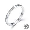 925 Sterling Silver Rings Bridal Band Clear Zircon Simple Classic Rings For Women Girls Korean Engagement Wedding Jewelry