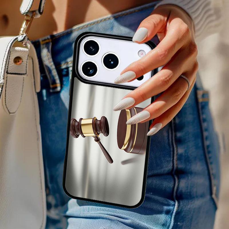Чехол для телефона Судья Закон Молоток Правосудие Для iPhone 17 Air 14 15 13 12 Max Чехол Для Apple 14 15 16 16e 11 Pro Max Plus Coque