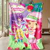 Strawberry Princess cartoonPrinted Flannel Blanket Cozy Skin-Friendly Warm Throw for Couch Bed Indoor Daily Use