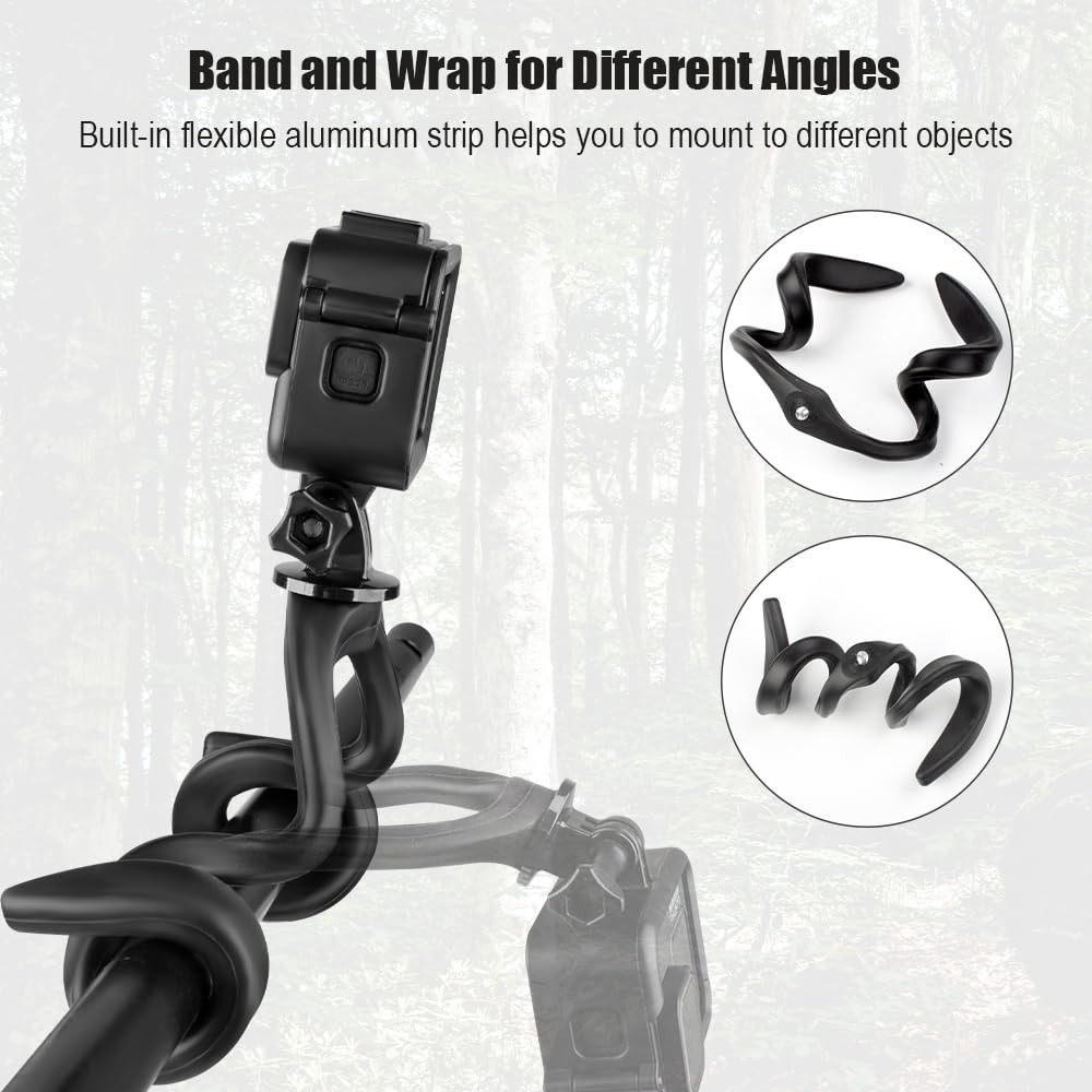 Гибкий кронштейн-держатель для камеры Taisioner, шейный шнурок, держатель для смартфона в стиле ожерелья, для экшн-камер, гибкий, сгибаемый, для селфи, с держателем для смартфона, U-образное крепление, для камер,