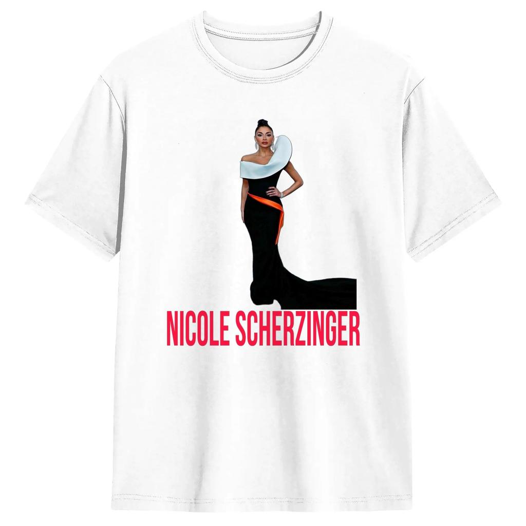 Streetwear T-Shirt Beach Nicole Scherzinger s Cotton Tee Shirt for Man Y2K Funny Short Sleeve