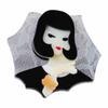 New Fashion Creative Fairy Girl Holding Rabbit Acrylic Brooches For Women Cartoon Cute Badge Brooch Pins Party Jewelry Gift