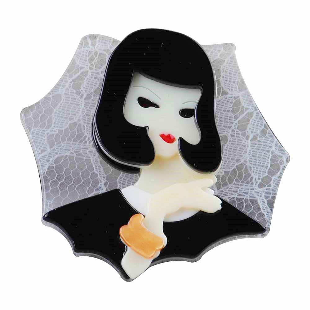 New Fashion Creative Fairy Girl Holding Rabbit Acrylic Brooches For Women Cartoon Cute Badge Brooch Pins Party Jewelry Gift
