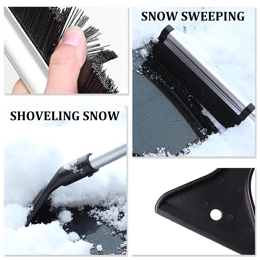 Раздвижной скребок для льда и снежная щетка для лобового стекла автомобиля для зимней очистки автомобильного стекла