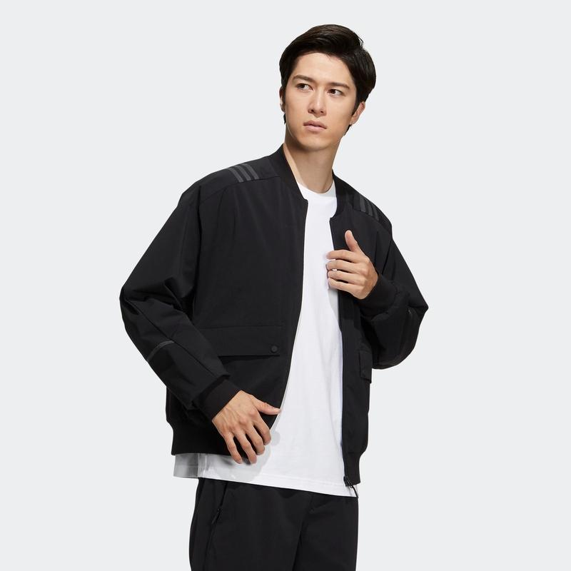 Adidas Jackets Men's Black Stand Collar Moderate Pilot H40231