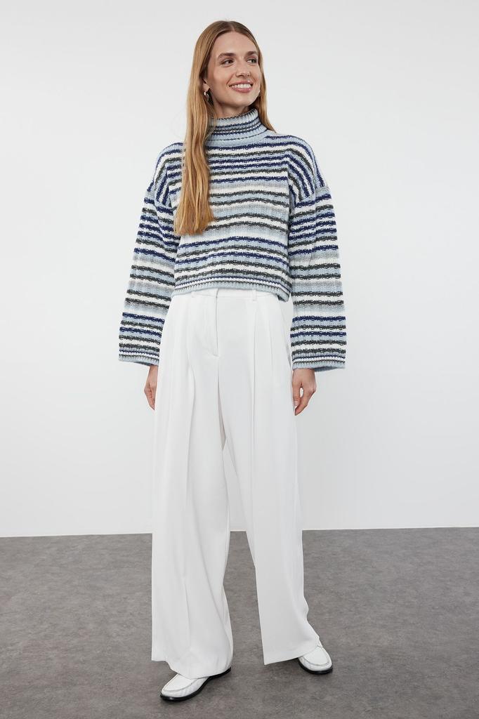 Женский модный стильный свитер, зеленый цветной трикотаж, свитер