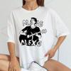 Футболка Alex G Funny Print Модный стиль Готический повседневный топ Свободная рубашка с короткими рукавами и круглым вырезом