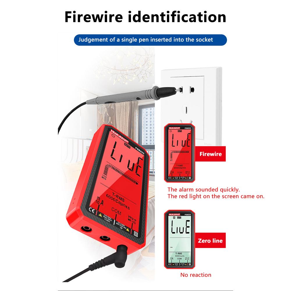 FS8233 Digital Multimeter 6000 Counts Smart Auto Range 1000V Tester Meter Ohm Hz Capacitance REL True RMS AC DC DMM Multitester