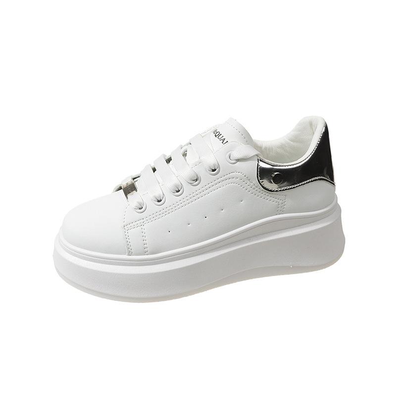 McQueen Platform White Shoes Women's New Spring Explosion High-end Muffin Bottom Casual Versatile Board Shoes Women's Tide