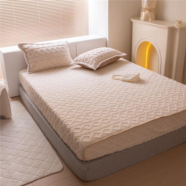 Зимняя бархатная простыня на подкладке из тафты, теплая простыня из мягкого кораллового флиса с резинкой, утепленное плюшевое меховое покрывало, наматрасник (Нет наволочек)