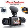 3 Channel FHD 1080P Car DVR Dash Cam Front Inside Rear Vehicle Camera DVRs Recorder Video Mini Dashcam Camcorder