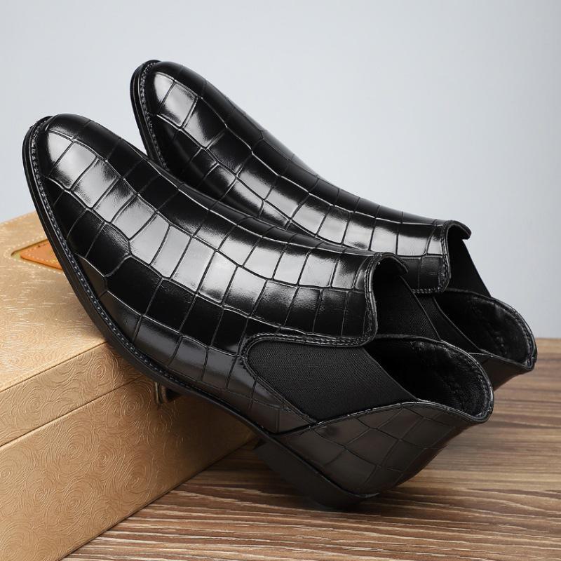 Men's Large Size 48 Pointed British Martin Leather Short Boots