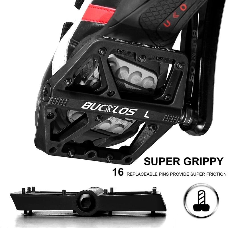 Велосипедные педали BUCKLOS с герметичным подшипником, педаль платформы MTB для велосипеда, горный нейлоновый велосипед, плоские педали 9/16 дюймов, часть шоссейного велосипеда MTB